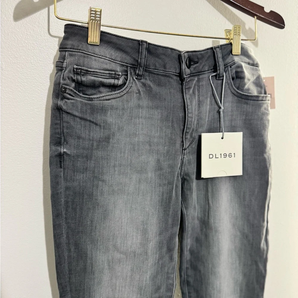 DL1961 Emma Low Rise Instasculpt Skinny Jeans Gray Charcoal Denim Pants - Picture 3 of 11